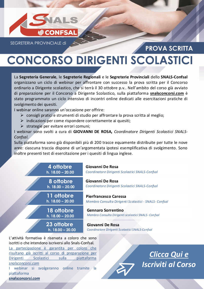 volantino DIRIGENTI PROVA SCRITTA OTTOBRE 2024